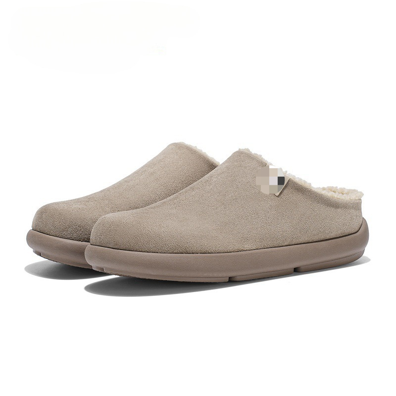 기모 버켄슈즈 남자는 겨울 통굽 보온면 신발 게으른 사무용 캐주얼 반백 슬리퍼