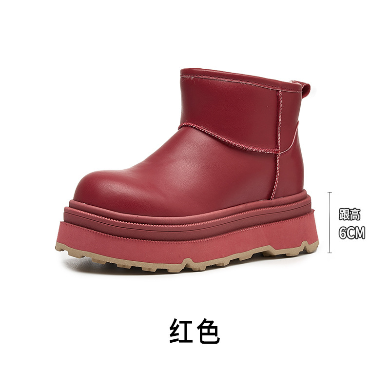 스노우 부츠 여성 2025 겨울 기모 두툼한 양털 앵글 부츠 한국판 보온 두툼한 굽 키높이 미끄럼 방지면 보온 슈즈
