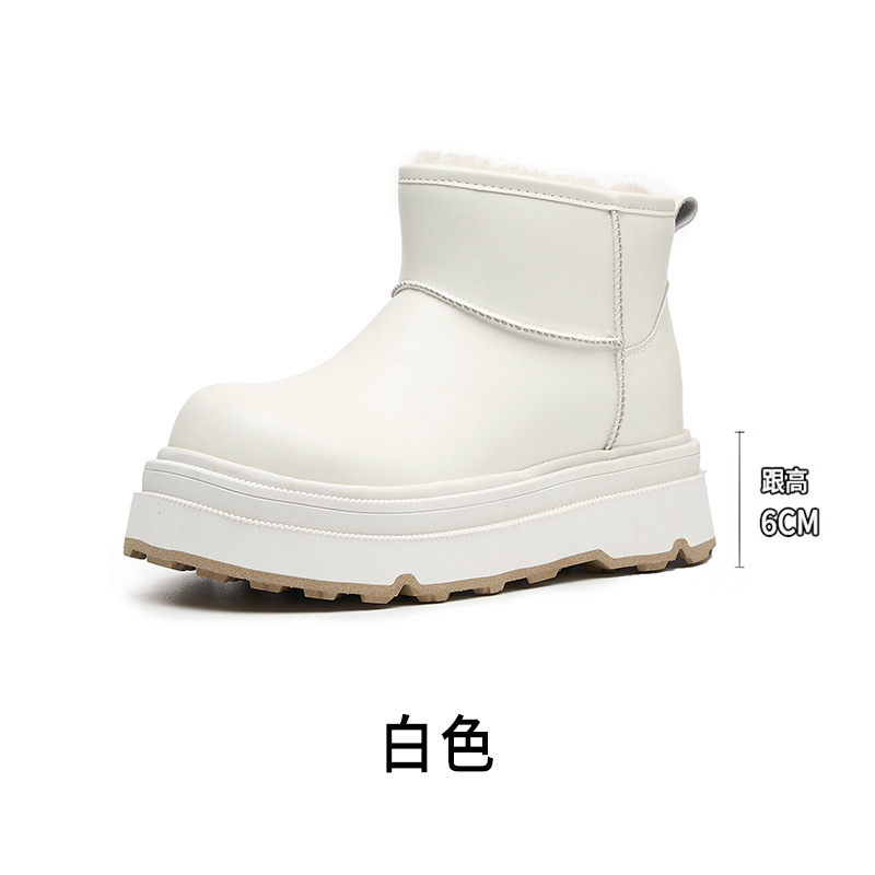 스노우 부츠 여성 2025 겨울 기모 두툼한 양털 앵글 부츠 한국판 보온 두툼한 굽 키높이 미끄럼 방지면 보온 슈즈