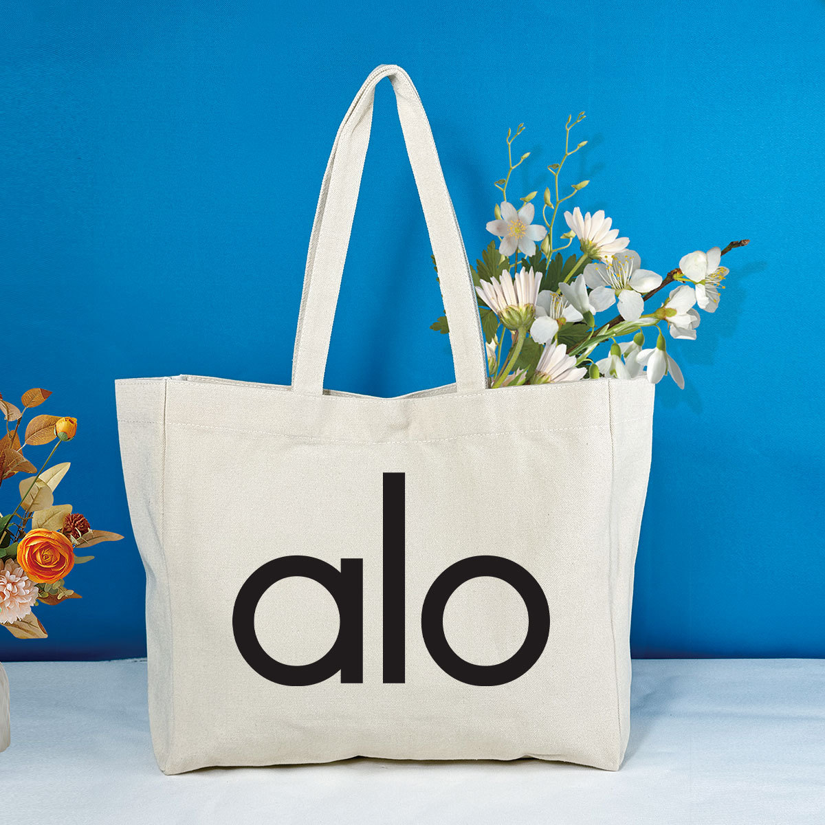 알로 요가 숄더 캔버스 토트백 쇼퍼백 헬스백
