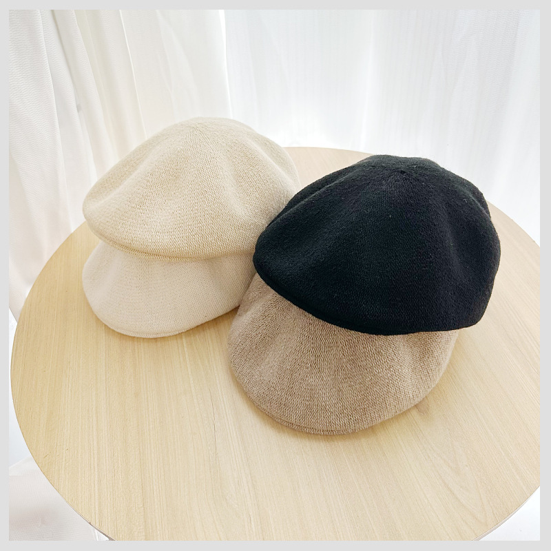 alo 레터링 니트 모자 여성 베레모