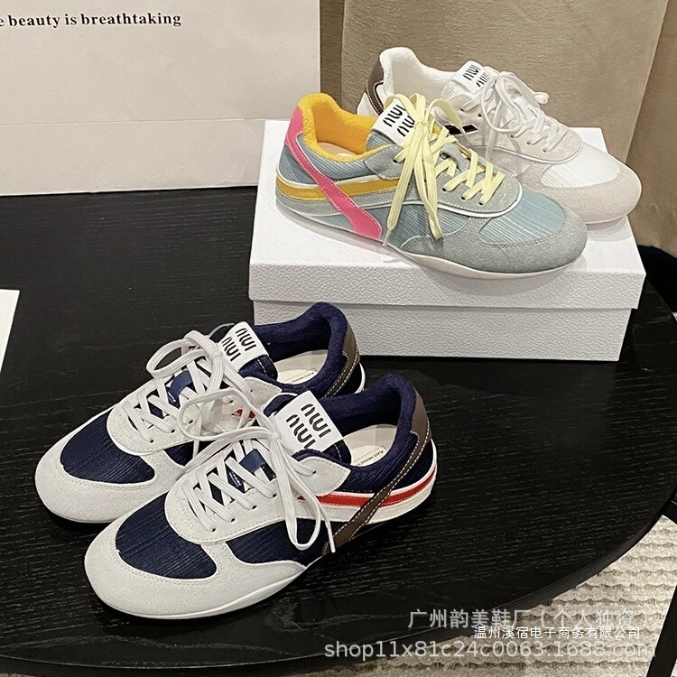 슈즈 여성 여름 신상품 빈티지 컬러 패치워크 알간슈즈 플랫 스니커즈 어디에나 잘 어울려요