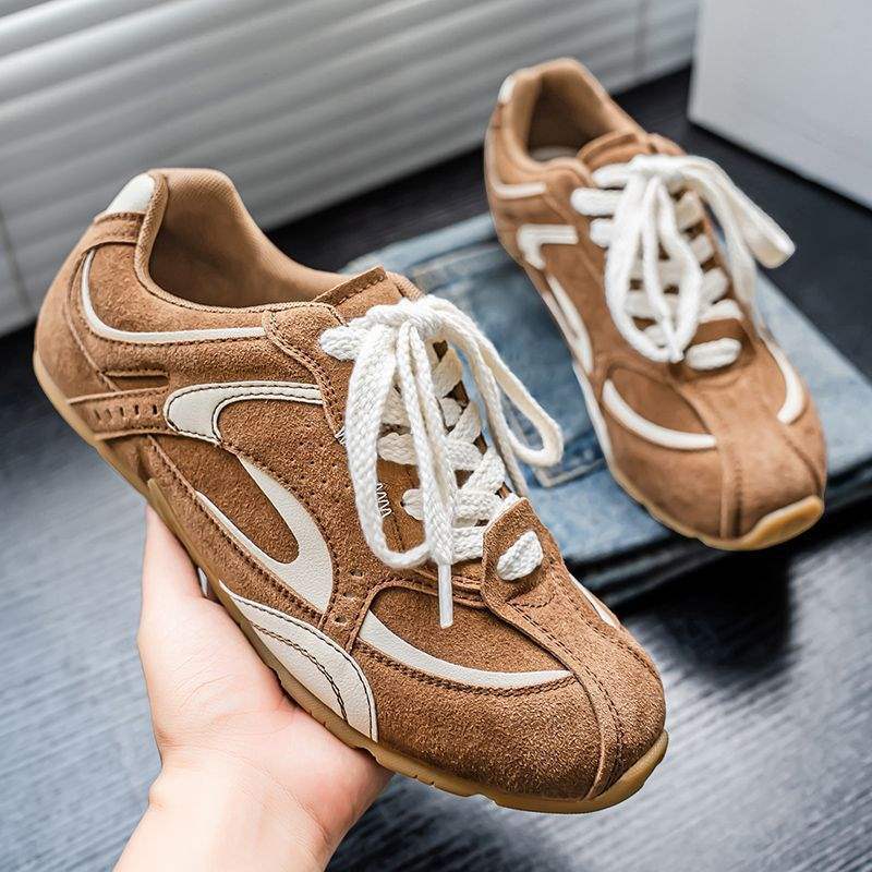 슈즈 남성 스타일 2025 신모델 빈티지 브라운 레이싱 슈즈 캐주얼 슈즈 패셔너블 슈즈 남성 검프 슈즈