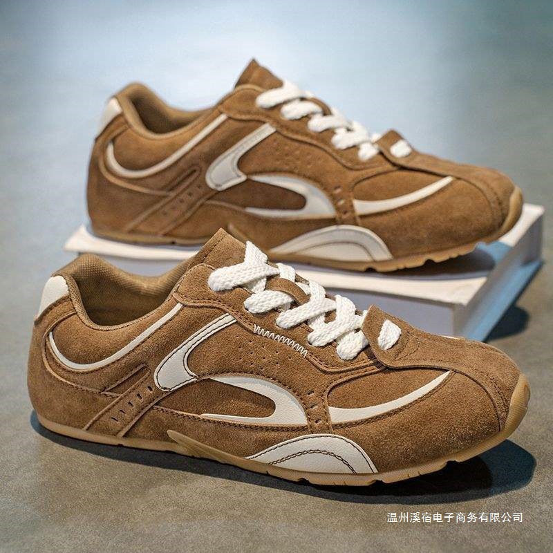 슈즈 남성 스타일 2025 신모델 빈티지 브라운 레이싱 슈즈 캐주얼 슈즈 패셔너블 슈즈 남성 검프 슈즈