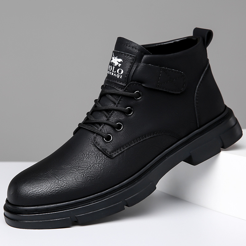 가을 겨울 기모 워커부츠 남성화 내마모성 워크부츠 고무 아웃도어 등산 사이즈