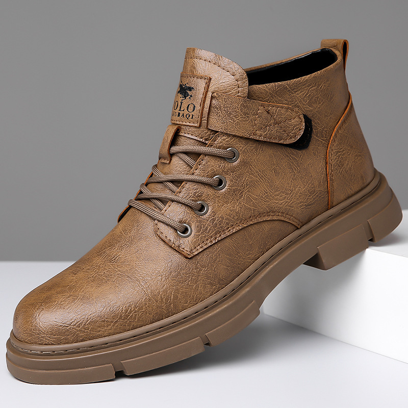 가을 겨울 기모 워커부츠 남성화 내마모성 워크부츠 고무 아웃도어 등산 사이즈