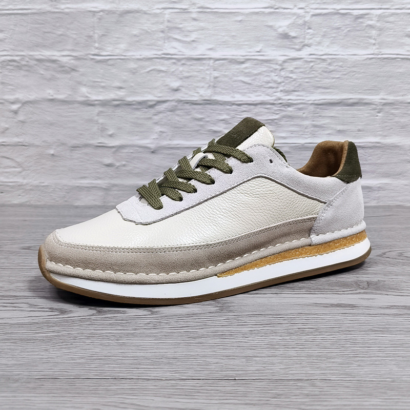 봄가을 패션 가죽 남성화 컬러풀한 소가죽 스니커즈 가볍고 통기성이 좋은 빈티지 플랫 마모성 스니커즈
