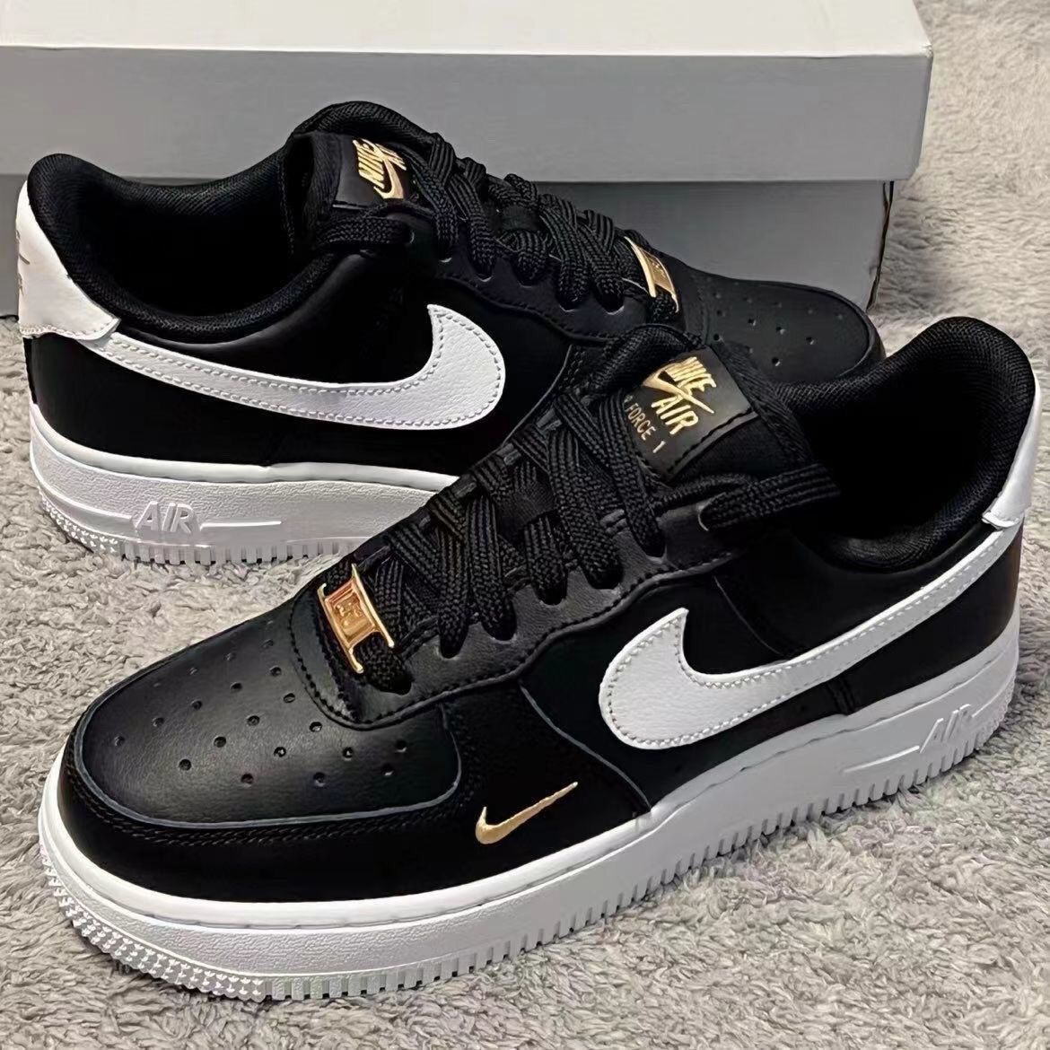 af1 공군 쿼츠 슈즈 커플 콤비 스포츠 슈즈 구릿빛 둥근 머리에 통굽 굽