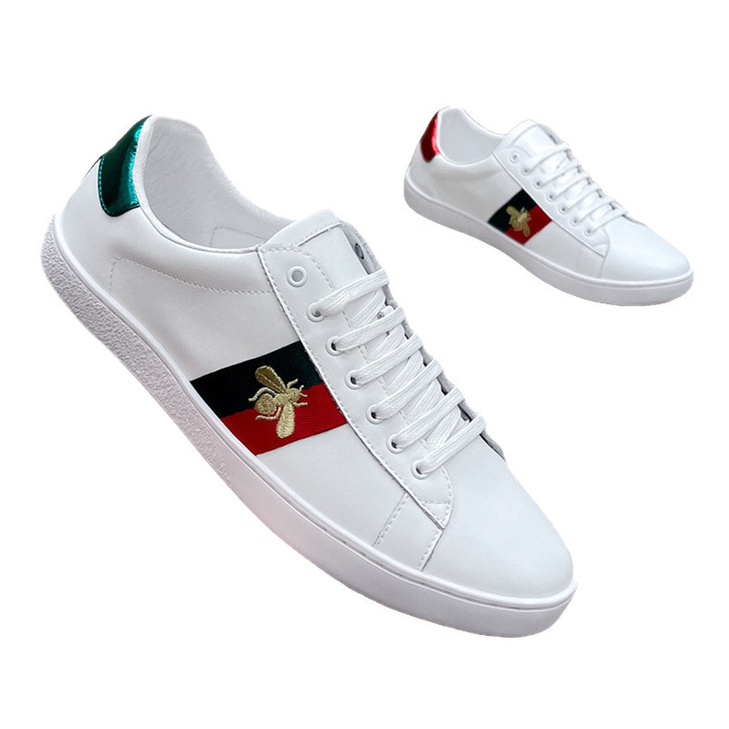 소가죽 하이 버전의 화이트 스니커즈 커플 캐주얼화 트렌드 플랫 로우 콤비네이션 슈즈