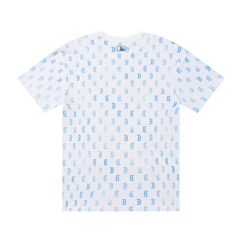 mlb 패셔너블 반팔 봄여름 신상품 레트로 풀 레터링 그라데이션 남녀 티셔츠입니다