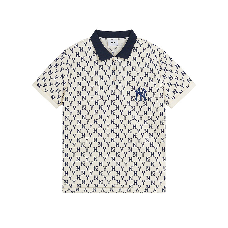mlb 폴로셔츠 봄여름 신상품 캐주얼한 온스타일 레터링 ny 프린트 남녀 커플 반팔
