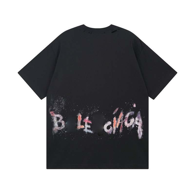 반팔 여름 신상품 보리 이삭 로고 자수 등판 컬러 레터링 프린트 남녀 티셔츠입니다