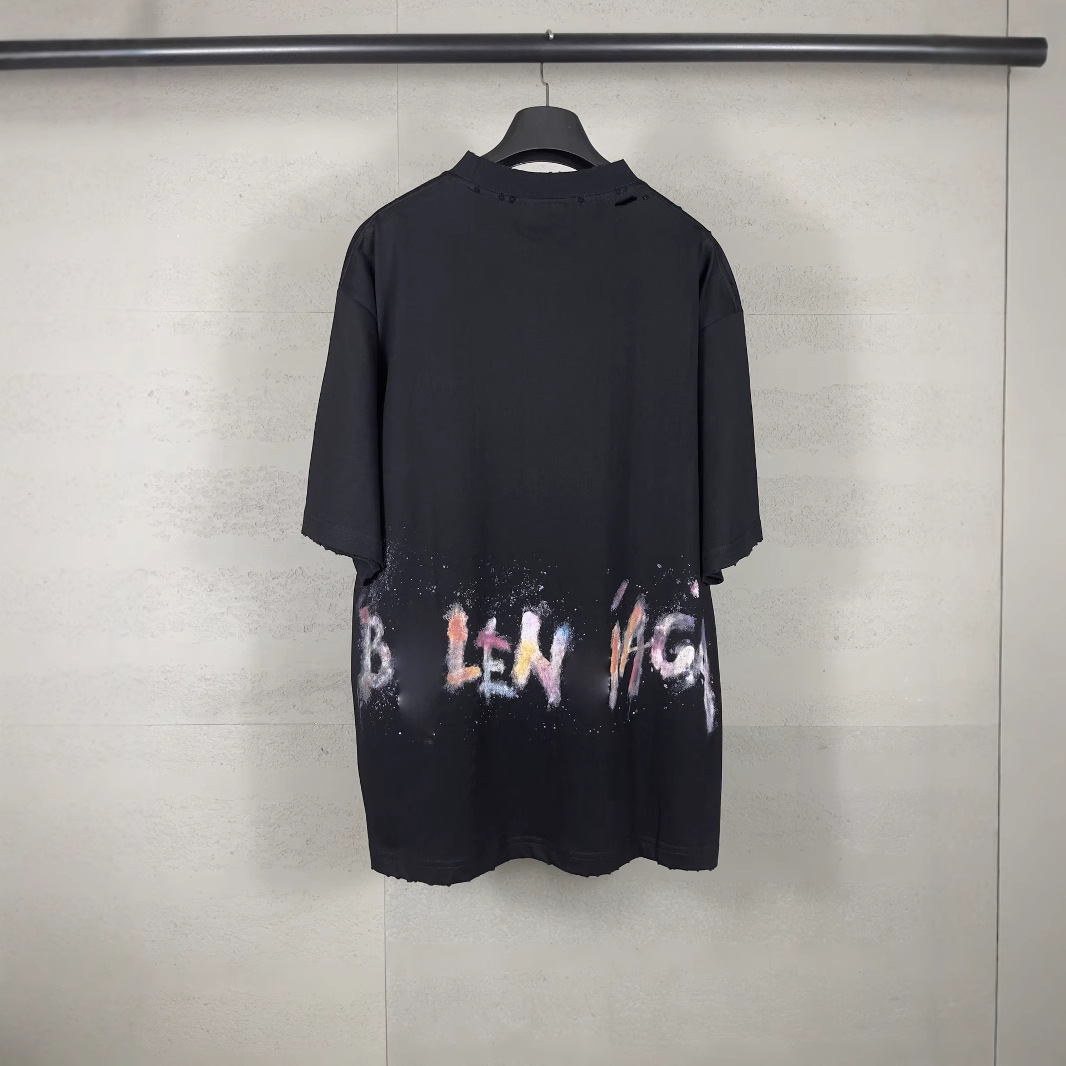 반팔 여름 신상품 보리 이삭 로고 자수 등판 컬러 레터링 프린트 남녀 티셔츠입니다