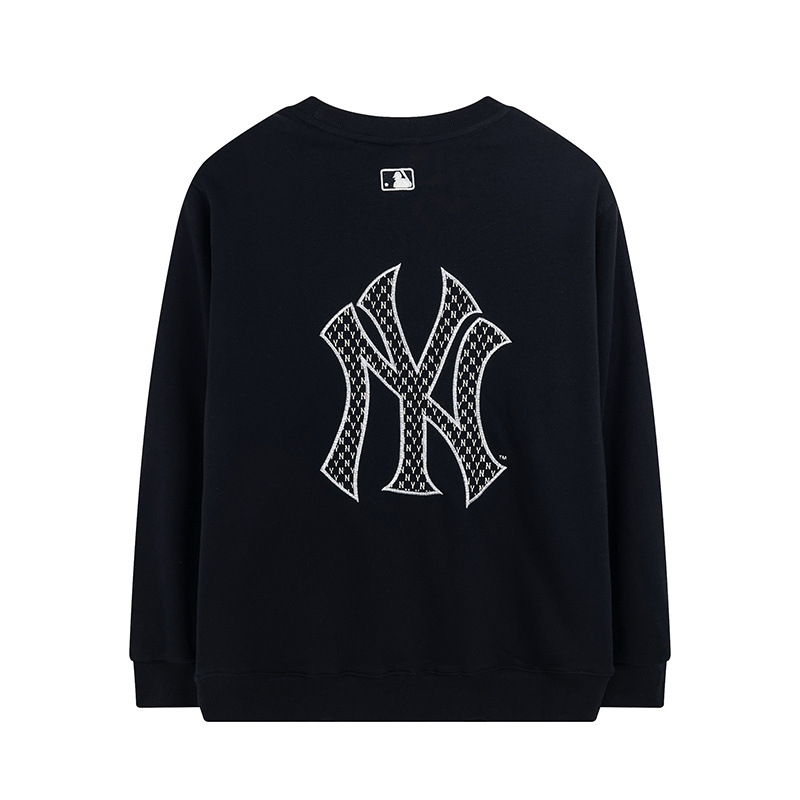 mlb 맨투맨 가을겨울 신상품 등판 엠보 로고 테두리 자수 라운드 넥 캐주얼 남녀 탑