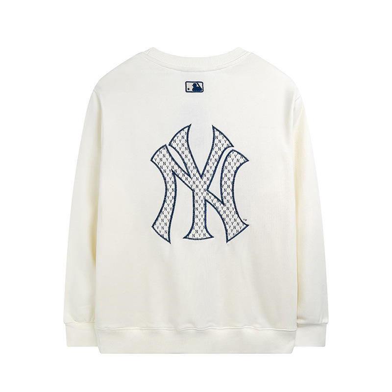 mlb 맨투맨 가을겨울 신상품 등판 엠보 로고 테두리 자수 라운드 넥 캐주얼 남녀 탑