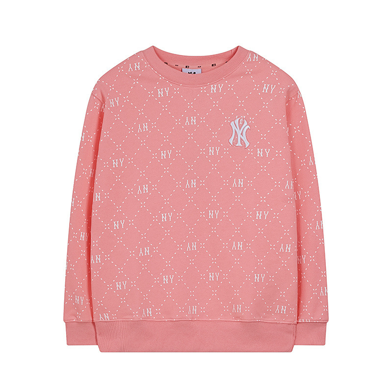 mlb 맨투맨 가을겨울 신상품 한풍 빈티지 큐빅 무늬 ny 풀 프린트 라운드 넥 캐주얼 남녀 공용의 맨투맨입니다