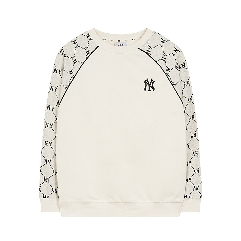 한조 mlb 맨투맨 가을겨울 신상품 래글런 소매 빈티지 레터링 프린트의 남녀용 캐주얼한 탑