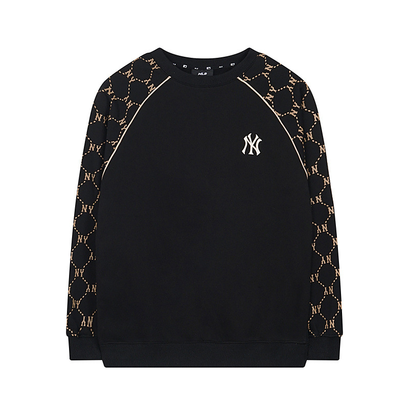 한조 mlb 맨투맨 가을겨울 신상품 래글런 소매 빈티지 레터링 프린트의 남녀용 캐주얼한 탑