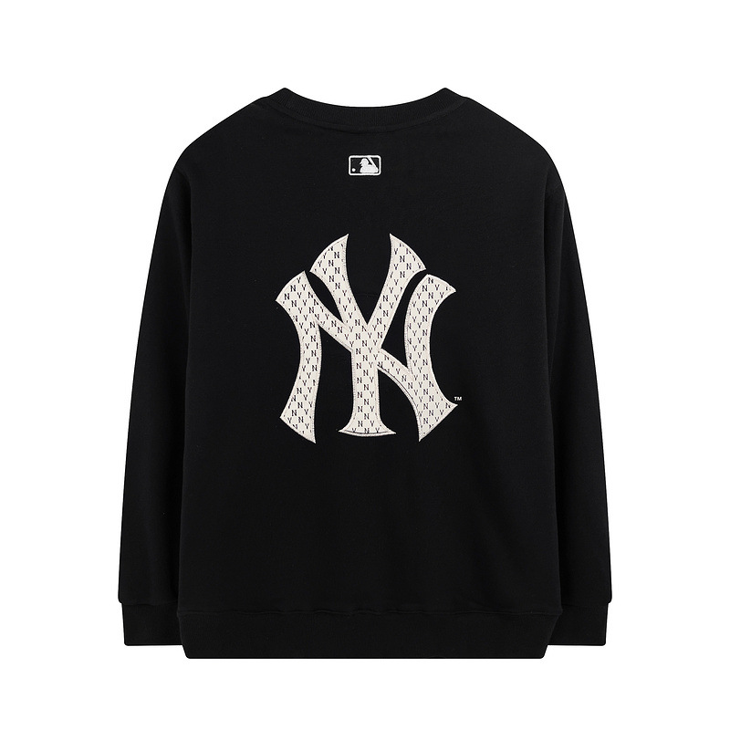 mlb 맨투맨 한조 가을겨울 신상품 빈티지 레터링 ny 레터링 프린트 프레임 자수 남녀 탑