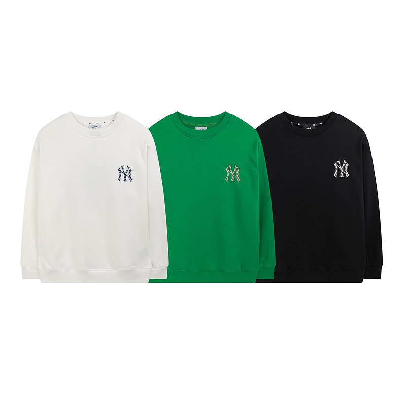 mlb 맨투맨 한조 가을겨울 신상품 빈티지 레터링 ny 레터링 프린트 프레임 자수 남녀 탑