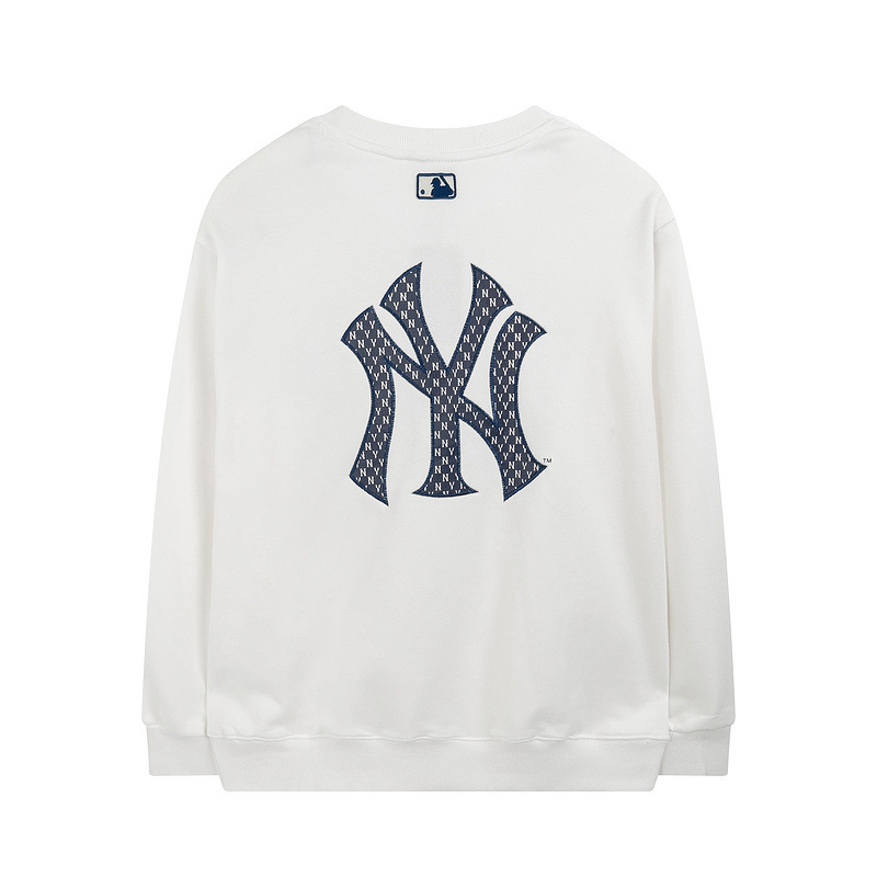 mlb 맨투맨 한조 가을겨울 신상품 빈티지 레터링 ny 레터링 프린트 프레임 자수 남녀 탑