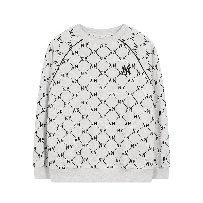 mlb 맨투맨 가을겨울 신상품 빈티지 앙증머리 풀 프린트 래글런 슬리브 라운드 넥 캐주얼 남녀 공용의 탑