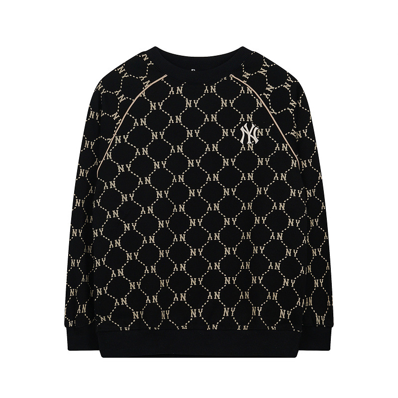 mlb 맨투맨 가을겨울 신상품 빈티지 앙증머리 풀 프린트 래글런 슬리브 라운드 넥 캐주얼 남녀 공용의 탑