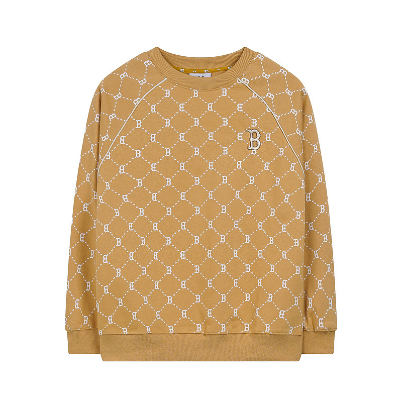 mlb 맨투맨 가을겨울 신상품 빈티지 앙증머리 풀 프린트 래글런 슬리브 라운드 넥 캐주얼 남녀 공용의 탑