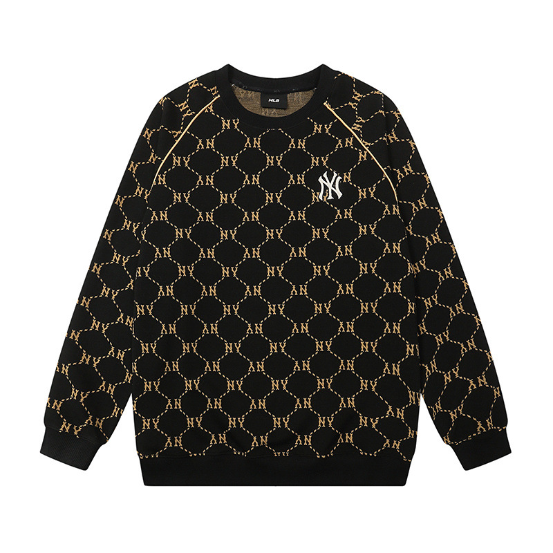 mlb 맨투맨 가을 겨울 신상품 다이아몬드 알파벳 자카드 라운드 넥 캐주얼 남녀 커플 탑