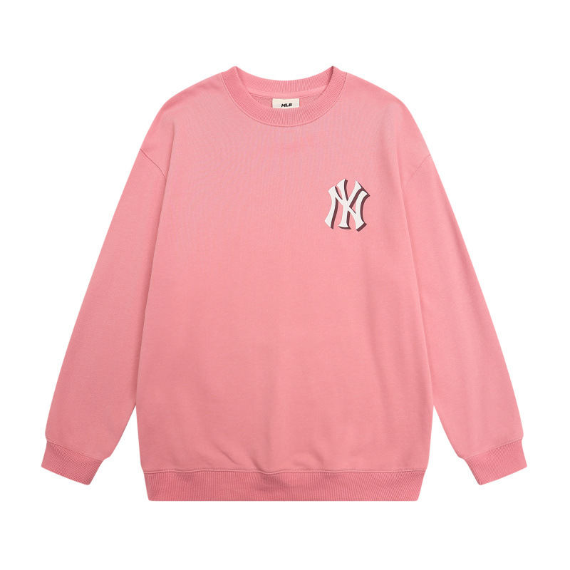 mlb 맨투맨 가을겨울 신상품 빈티지한 데님 오룩 무늬 라운드 넥으로 남녀 구분 없이 매치할 수 있는 탑