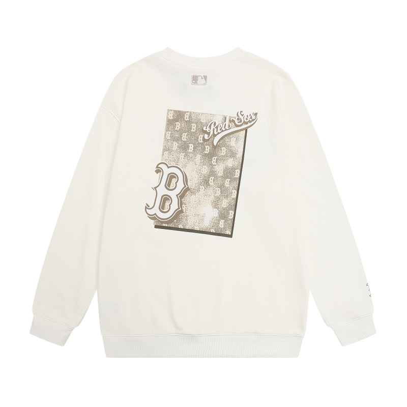 mlb 맨투맨 가을겨울 신상품 빈티지한 데님 오룩 무늬 라운드 넥으로 남녀 구분 없이 매치할 수 있는 탑