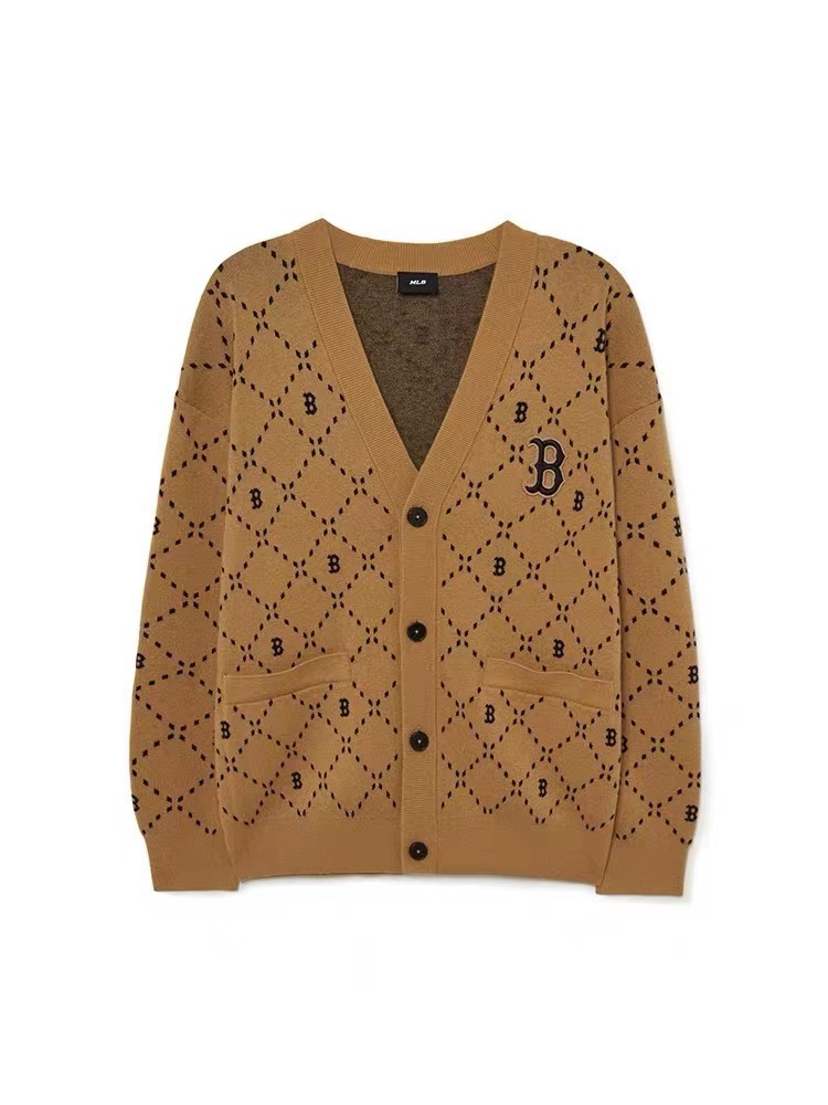 mlb 카디건 가을겨울 신상품 레터링 ny 레터링 자수 노련한 남녀 니트