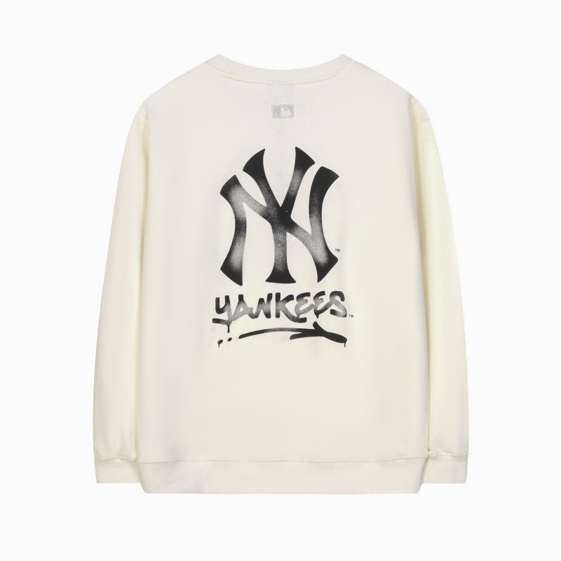 하이 버전 mlb 맨투맨 가을겨울 신상품 클래식 ny 빈티지 레터링 프린팅 라운드 넥 트레이닝 남녀 탑