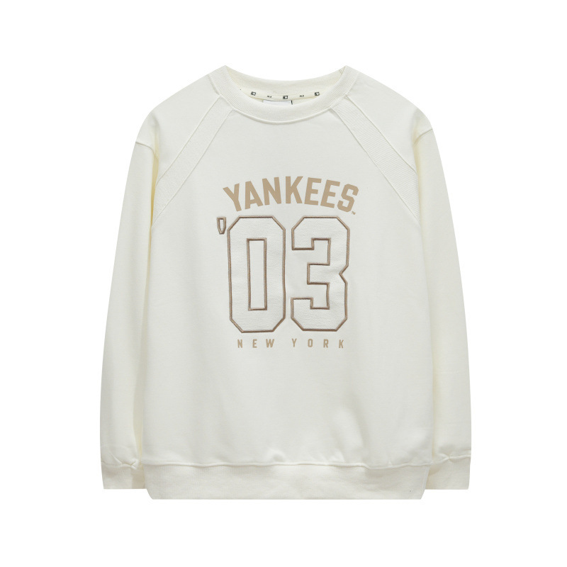 패션 브랜드 mlb 맨투맨 하이 버전의 가을 겨울 신상품 빈티지 스쿨룩 자수 라운드넥 남녀 커플 탑