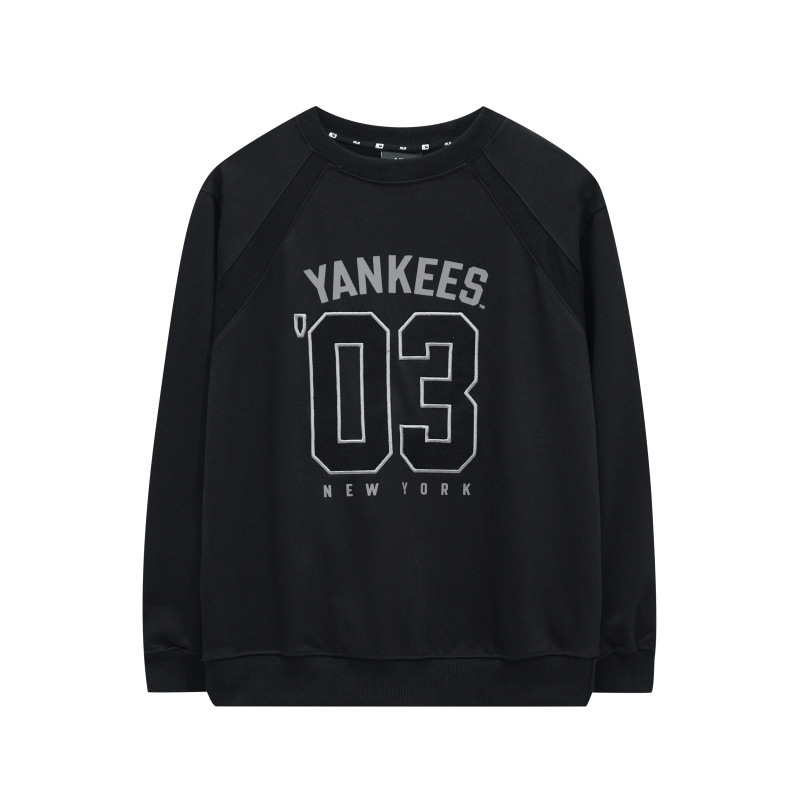 패션 브랜드 mlb 맨투맨 하이 버전의 가을 겨울 신상품 빈티지 스쿨룩 자수 라운드넥 남녀 커플 탑