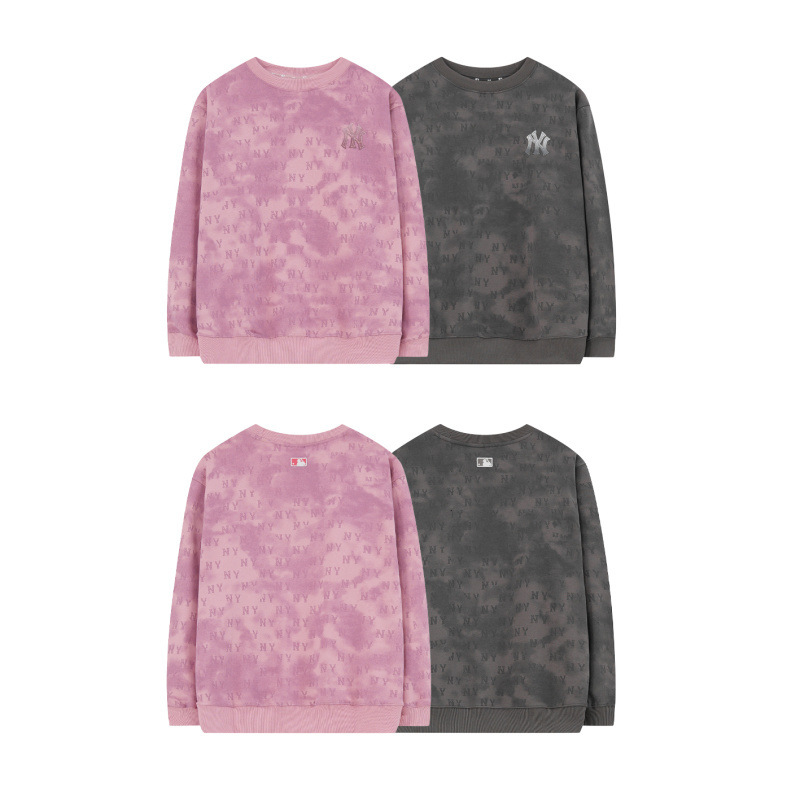 25ss 가을겨울 신상품 mlb 맨투맨 그러데이션 캐주얼 타이염 노바디 라운드 넥 캐주얼 남녀 탑