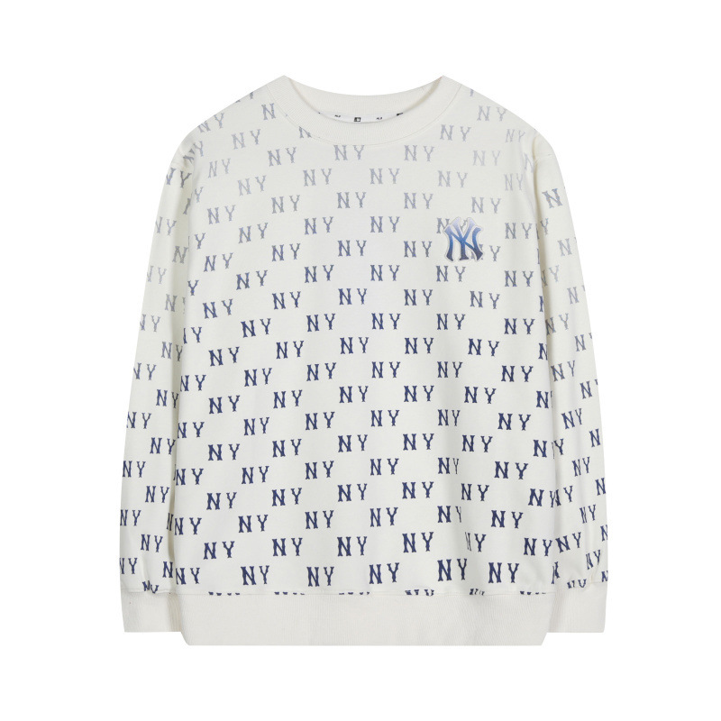 패션 브랜드 25ss 가을겨울 신상품 mlb 맨투맨 빈티지 풀 프린트 그라데이션 ny 라운드 넥 남녀 구분 없는 탑