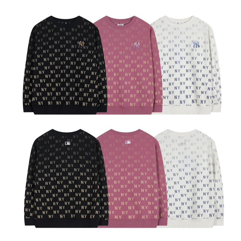 패션 브랜드 25ss 가을겨울 신상품 mlb 맨투맨 빈티지 풀 프린트 그라데이션 ny 라운드 넥 남녀 구분 없는 탑