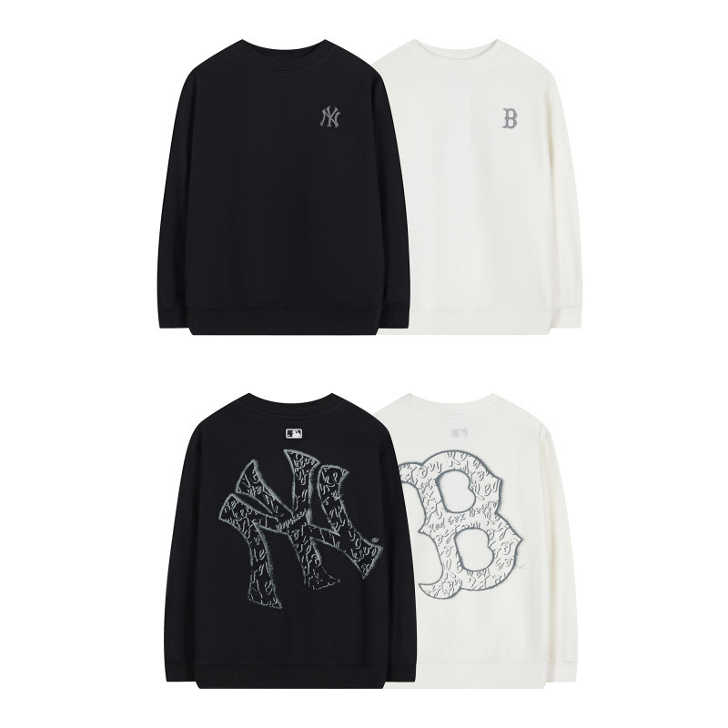 mlb 맨투맨 25ss 가을 겨울 신상품 등판 큰 로고 프린트 캐주얼 라운드 넥 남녀 커플 탑입니다