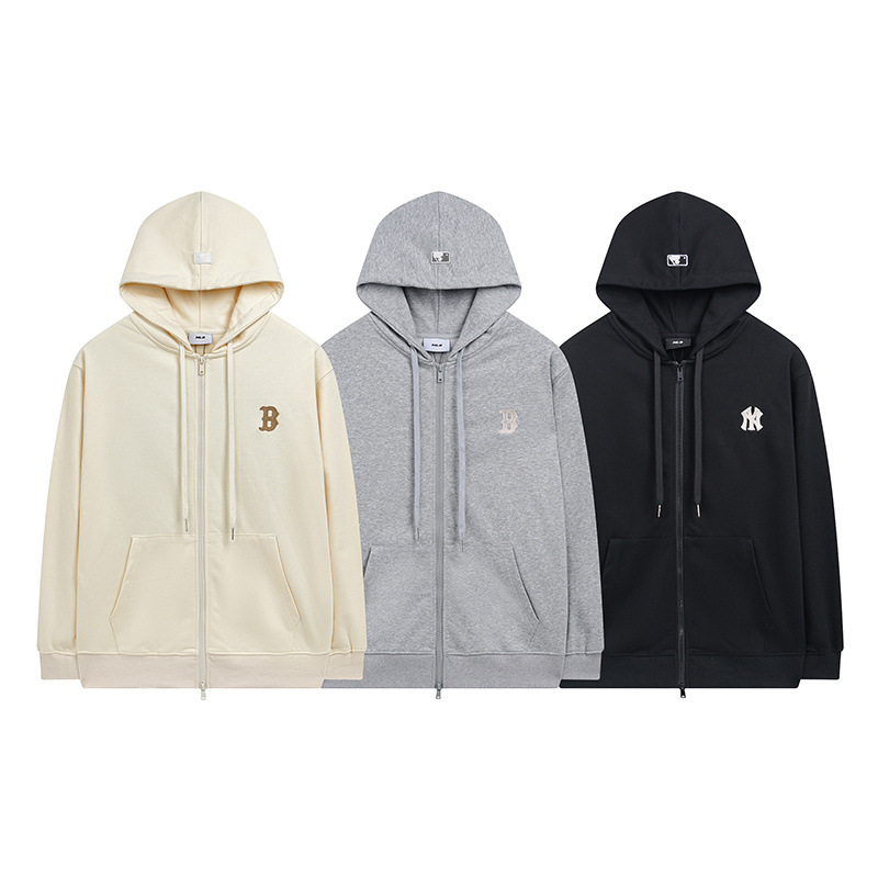 mlb 후드 가을 겨울 신상 심플한 작은 로고 무난한 캐주얼 남녀 커플 전용 집업 점퍼입니다