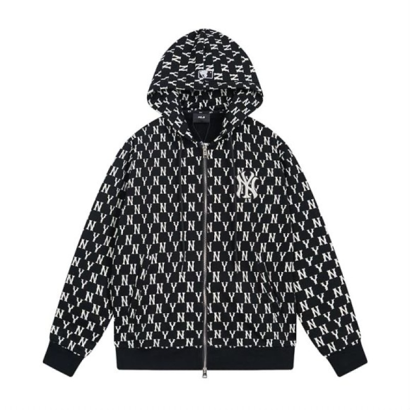 mlb 후드 맨투맨 한조 가을겨울 신상품 빈티지 레트로 ny 풀 프린팅 캐주얼 트렌디한 남녀 디자인의 카디건 아우터입니다