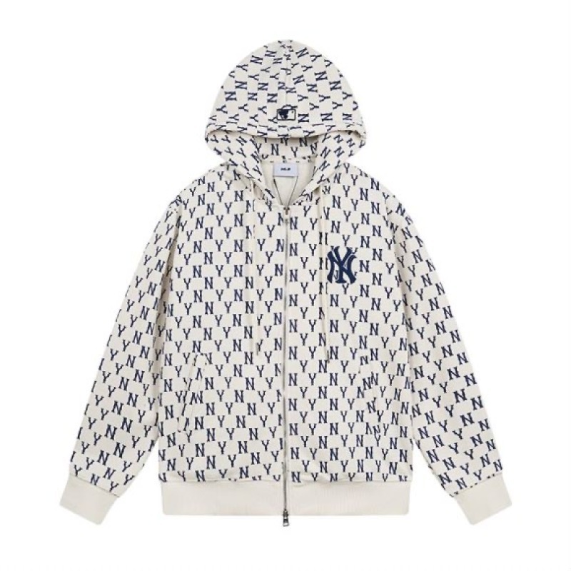 mlb 후드 맨투맨 한조 가을겨울 신상품 빈티지 레트로 ny 풀 프린팅 캐주얼 트렌디한 남녀 디자인의 카디건 아우터입니다