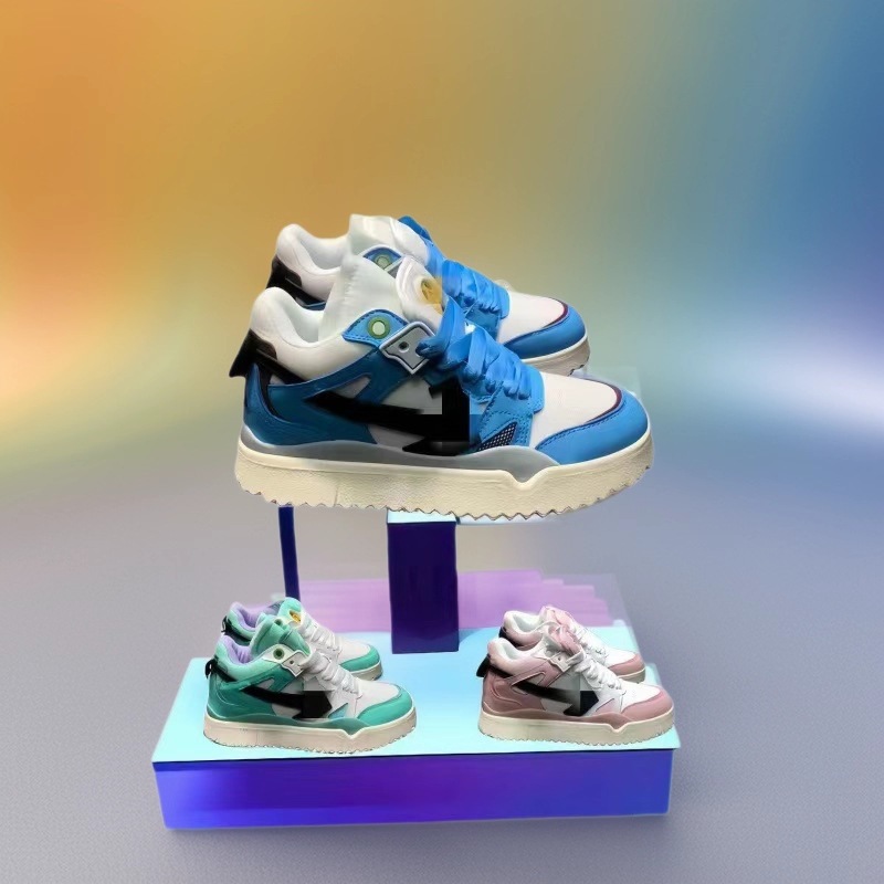 2025off 화살표 패턴 로보 스케이트 캐주얼 커플 화이트 스니커즈