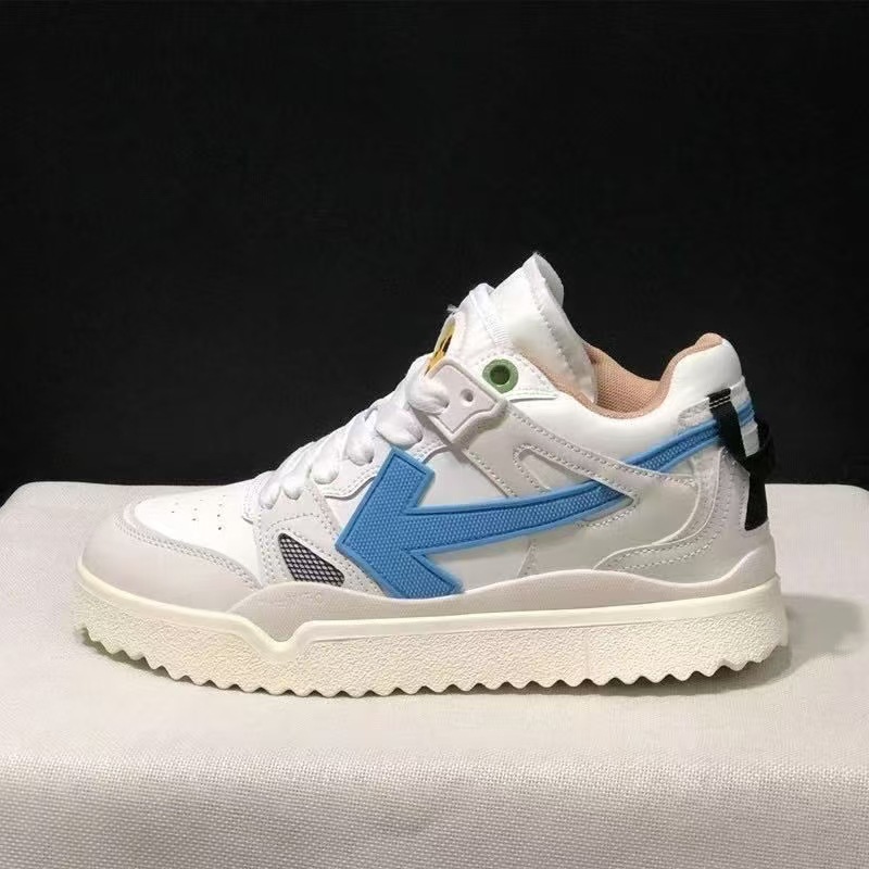 2025off 화살표 패턴 로보 스케이트 캐주얼 커플 화이트 스니커즈