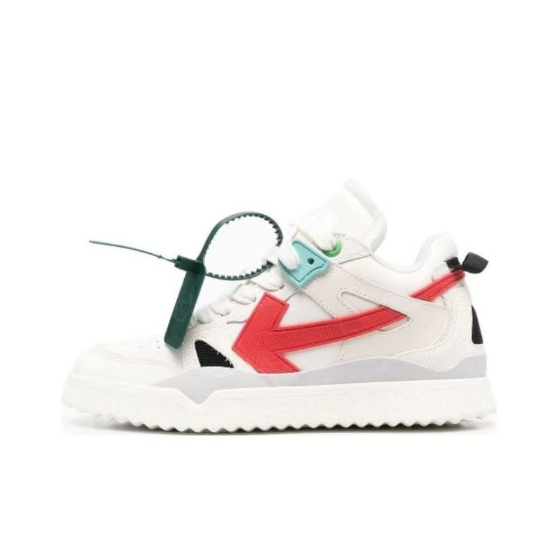 2025off 화살표 패턴 로보 스케이트 캐주얼 커플 화이트 스니커즈