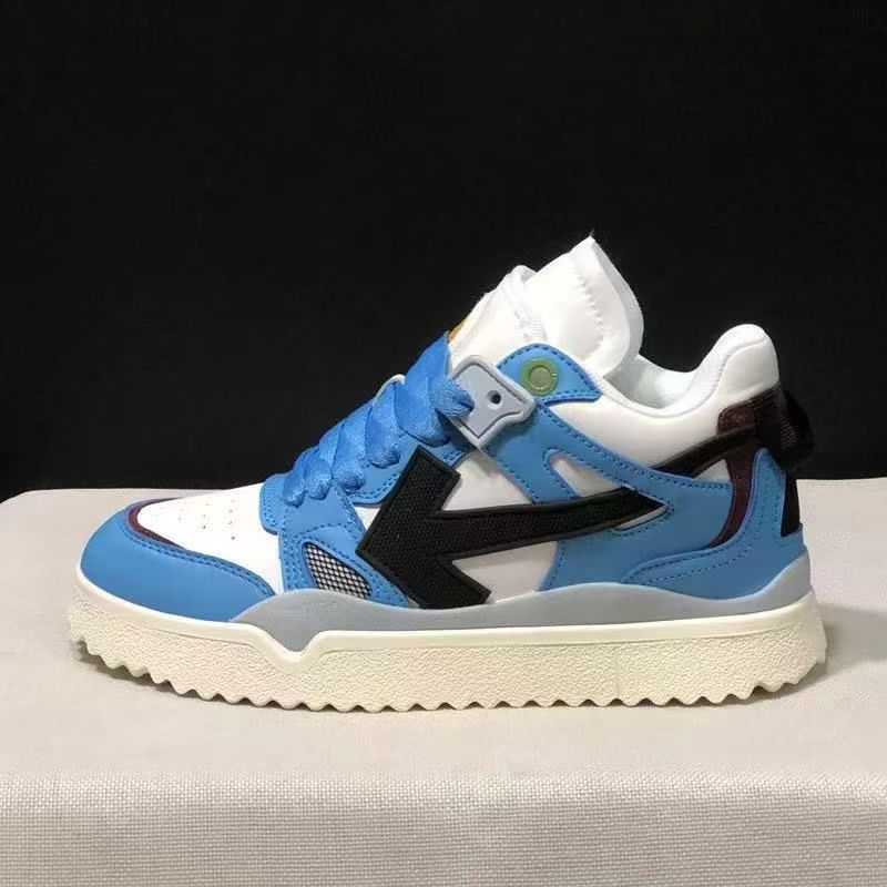 2025off 화살표 패턴 로보 스케이트 캐주얼 커플 화이트 스니커즈