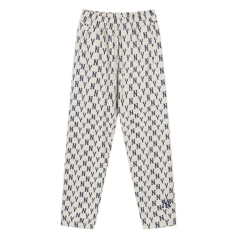 mlb 맨투맨 가을겨울 신상품 빈티지 레트로 프린트 ny 레터링 프린트 조커 스타일리시한 남녀 롱 팬츠입니다