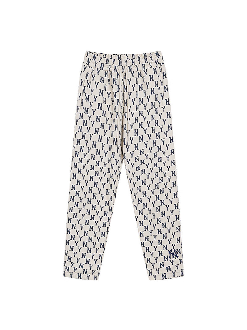 mlb 맨투맨 가을겨울 신상품 빈티지 레트로 프린트 ny 레터링 프린트 조커 스타일리시한 남녀 롱 팬츠입니다
