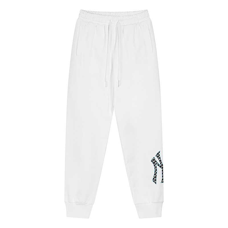 mlb 맨투맨 가을 겨울 신상품 복고 레터링 꽃 로고 프린트 스타일리시한 남녀 공용의 롱 팬츠입니다