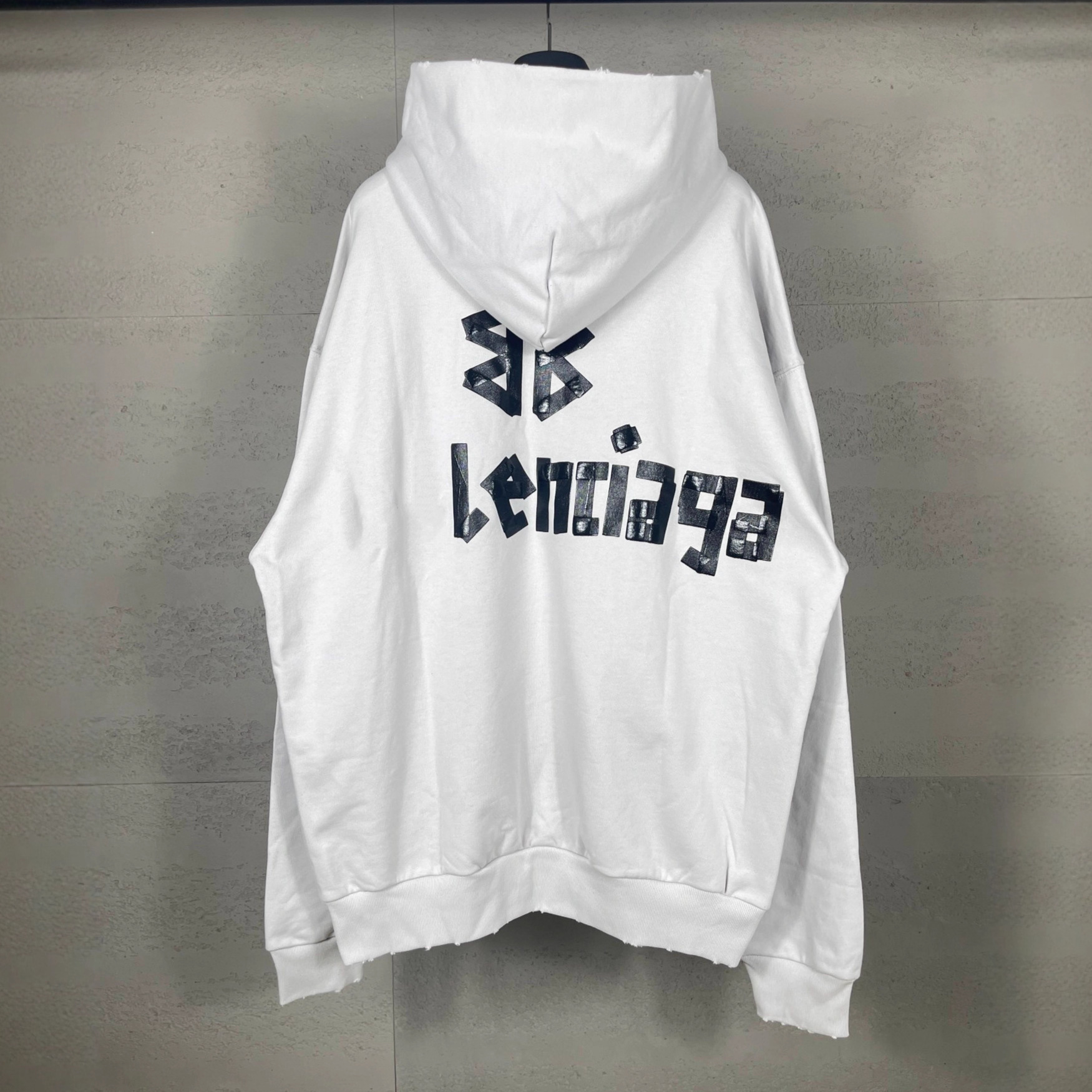 25ss 신상 종이 테이프 프린트 워싱 컬링 빈티지한 루스핏 후드 맨투맨